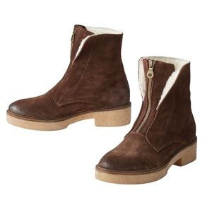 Sundance Brown Suede Zip Up Bixby Boots